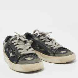 Golden Goose Black/Grey Mesh and Leather Stardan Sneakers Size 40