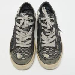 Golden Goose Black/Grey Mesh and Leather Stardan Sneakers Size 40
