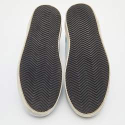 Pre Owned Golden Goose Blue/Silver Nubuck and Leather Hi Star Sneakers Size 40