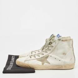 Pre Owned Golden Goose White Leather Francy High Top Sneakers Size 43