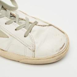 Pre Owned Golden Goose White Leather Francy High Top Sneakers Size 43