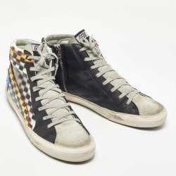 Golden Goose Black/Grey Leather High-top Trainers High Top Sneakers Size 44