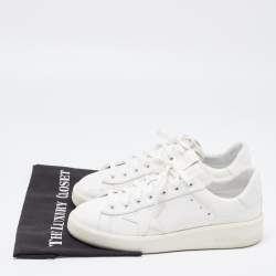 Pre Owned Golden Goose White Leather Super Star Low Top Sneakers Size 41