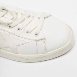 Pre Owned Golden Goose White Leather Supper Star Low Top Sneakers Size 41
