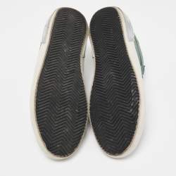 Pre Owned Golden Goose Green/White Leather Superstar Sneakers Size 44