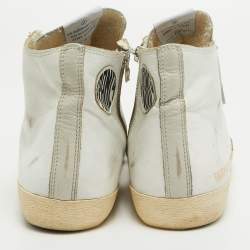 Pre Owned Golden Goose White Leather Francy High Top Sneakers Size 43
