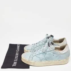 Golden Goose Blue Nubuck Leather Superstar Sneakers Size 40