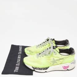 Pre Owned Golden Goose Neon Yellow PVC and Suede Running Sole Sneakers Size 39