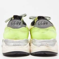 Pre Owned Golden Goose Neon Yellow PVC and Suede Running Sole Sneakers Size 39