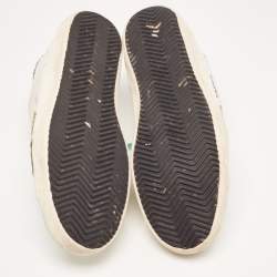 Pre Owned Golden Goose White Leather and Calf Hair Superstar Sneakers Size 41