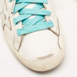 Pre Owned Golden Goose White Leather and Calf Hair Superstar Sneakers Size 41