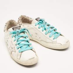 Pre Owned Golden Goose White Leather and Calf Hair Superstar Sneakers Size 41