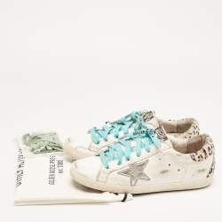 Pre Owned Golden Goose White Leather and Calf Hair Superstar Sneakers Size 41