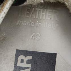 Pre Owned Golden Goose White Leather And Grey Suede Hi Star Sneakers Size 43