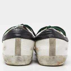 Pre Owned Golden Goose White Leather And Grey Suede Hi Star Sneakers Size 43