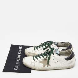 Pre Owned Golden Goose White Leather And Grey Suede Hi Star Sneakers Size 43