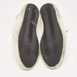 Pre Owned Golden Goose White/Grey Leather Superstar Sneakers Size 44