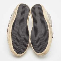 Golden Goose Silver Python Embossed Super Star Sneakers Size 40