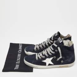 Pre Owned Golden Goose Blue Suede Star Francy High Top Sneakers Size 39