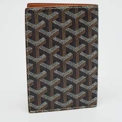Pre Owned Goyard Grenelle Passport Holder Brown Goyardine Coated Canvas 