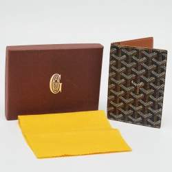 Pre Owned Goyard Grenelle Passport Holder Brown Goyardine Coated Canvas 