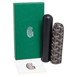 Goyard Black Goyardine Coated Canvas and Leather Churchill Cigar Case