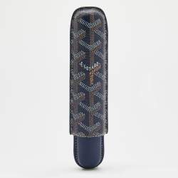 Goyard Navy Blue Goyardine Coated Cigarette Churchill Case