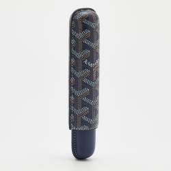 Goyard Navy Blue Goyardine Coated Cigarette Churchill Case