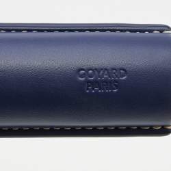 Goyard Navy Blue Goyardine Coated Cigarette Churchill Case
