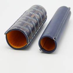 Goyard Navy Blue Goyardine Coated Cigarette Churchill Case
