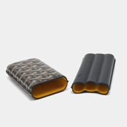 Goyard Black Goyardine Coated Canvas and Leather Churchill 3 Cigar Case