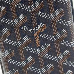 Goyard Navy Blue Goyardine Coated Canvas and Leather Churchill 3 Cigar Case