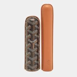 Goyard Brown Goyardine Coated Canvas and Leather Churchill Cigar Case