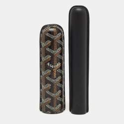 Goyard Black Goyardine Coated Canvas and Leather Churchill Cigar Case