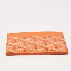 Goyard Orange Goyardine Coated Canvas and Leather Saint Sulpice Card Holder
