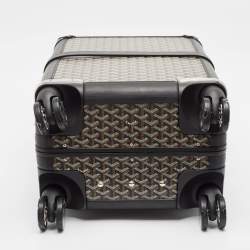 Goyard Black Goyardine Canvas and Leather Bourget PM Trolley