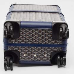 Goyard Blue Goyardine Coated Canvas Bourget PM Trolley Case