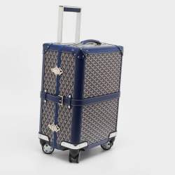 Goyard Blue Goyardine Coated Canvas Bourget PM Trolley Case