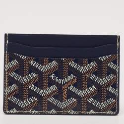 Goyard Navy Blue Goyardine Coated Canvas and Leather Saint Sulpice Card Holder