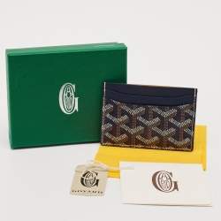 Goyard Navy Blue Goyardine Coated Canvas and Leather Saint Sulpice Card Holder