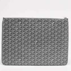 Goyard Grey Goayrdine Coated Canvas and Leather Senat MGM Pouch