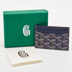 Goyard Navy Blue Goyardine Coated Canvas and Leather Saint Sulpice Card Holder