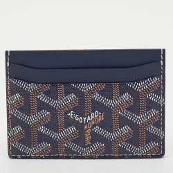 Goyard Navy Blue Goyardine Coated Canvas and Leather Saint Sulpice Card Holder