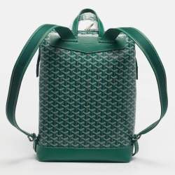 Pre Owned Goyard Green Goyardine Coated Canvas and Leather Cisalpin Backpack