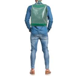 Pre Owned Goyard Green Goyardine Coated Canvas and Leather Cisalpin Backpack
