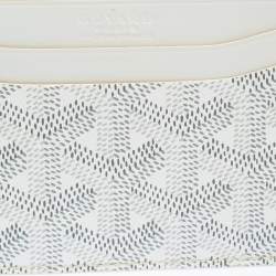 Pre Owned حافظة بطاقات جويارد جوياردين سان سولبيس كانفاس كاروهات  أبيض 