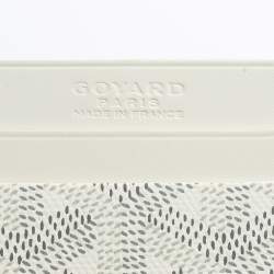 Pre Owned حافظة بطاقات جويارد جوياردين سان سولبيس كانفاس كاروهات  أبيض 