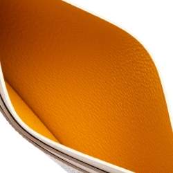 Pre Owned حافظة بطاقات جويارد جوياردين سان سولبيس كانفاس كاروهات  أبيض 