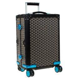 Pre Owned Goyard Black Goyardine Canvas and Leather Bourget PM Trolley