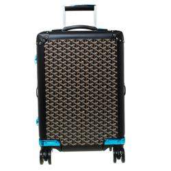 Goyard Black Chevron Print Coated Canvas Bourget PM Trolley Rolling Luggage  - Yoogi's Closet